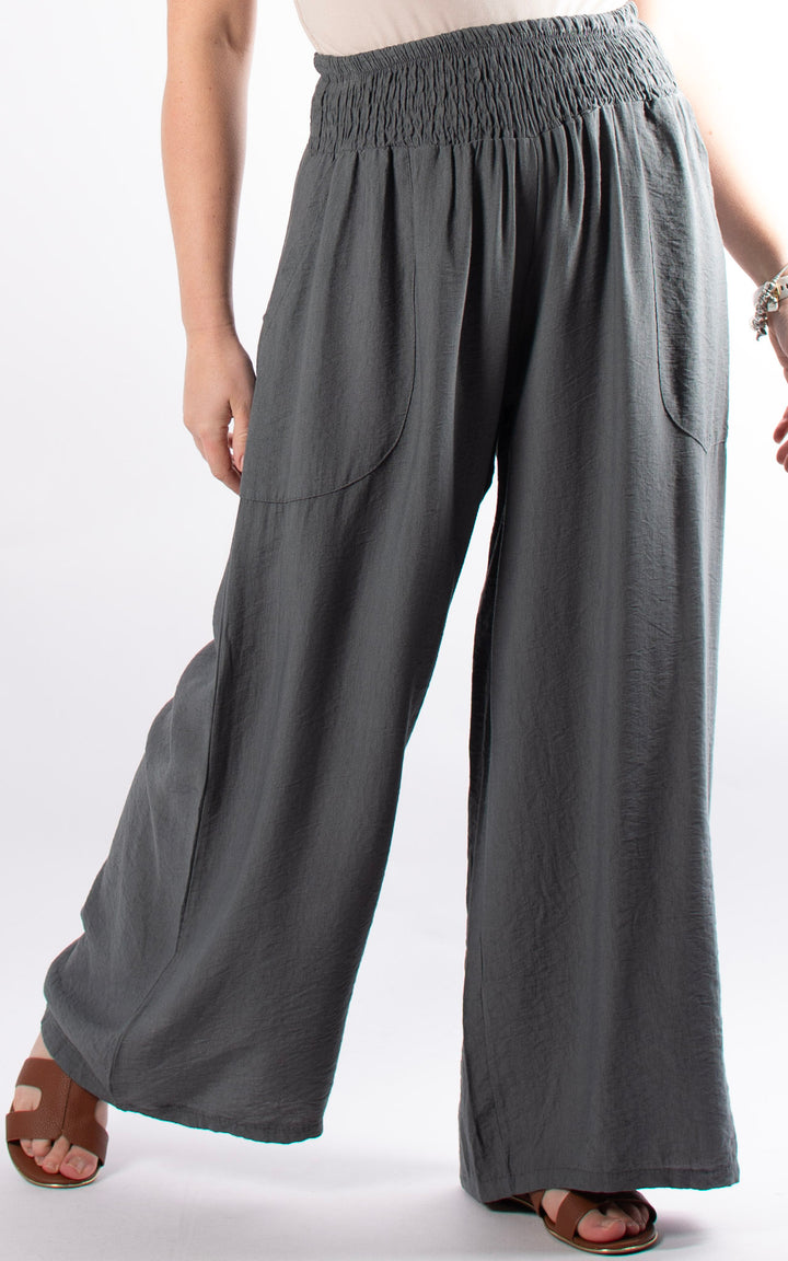 Louisa Wide Leg Trousers | Grey