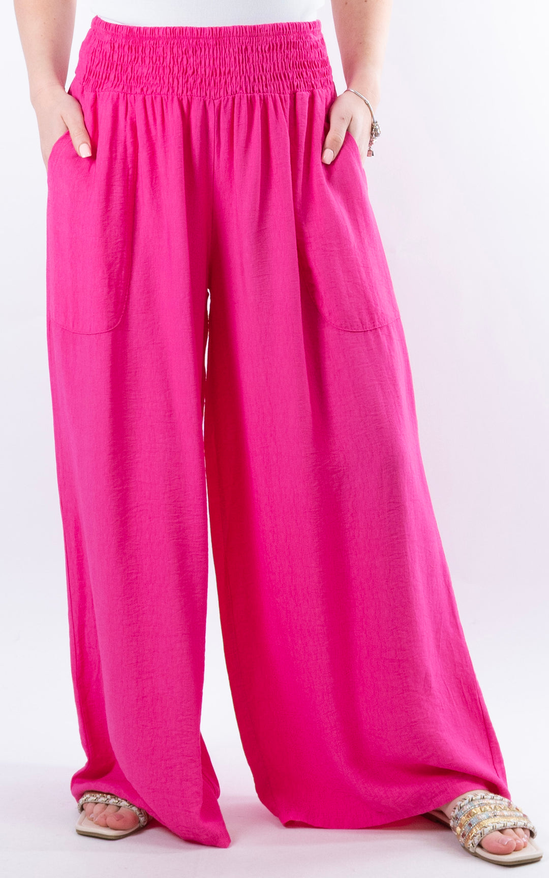 Louisa Wide Leg Trousers | Hot Pink
