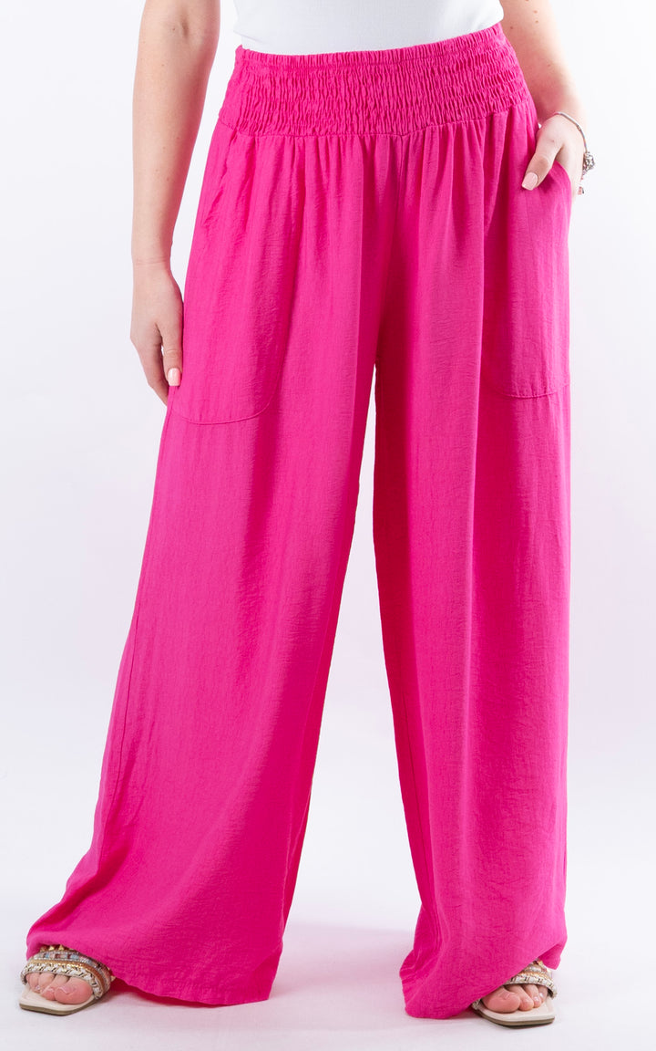 Louisa Wide Leg Trousers | Hot Pink