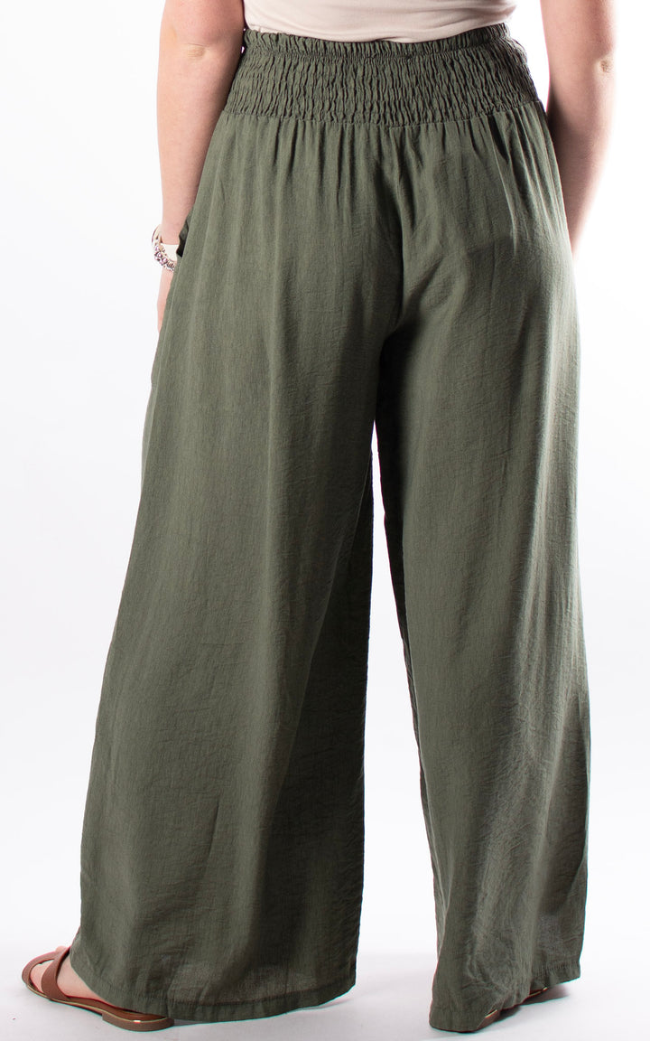 Louisa Wide Leg Trousers | Khaki