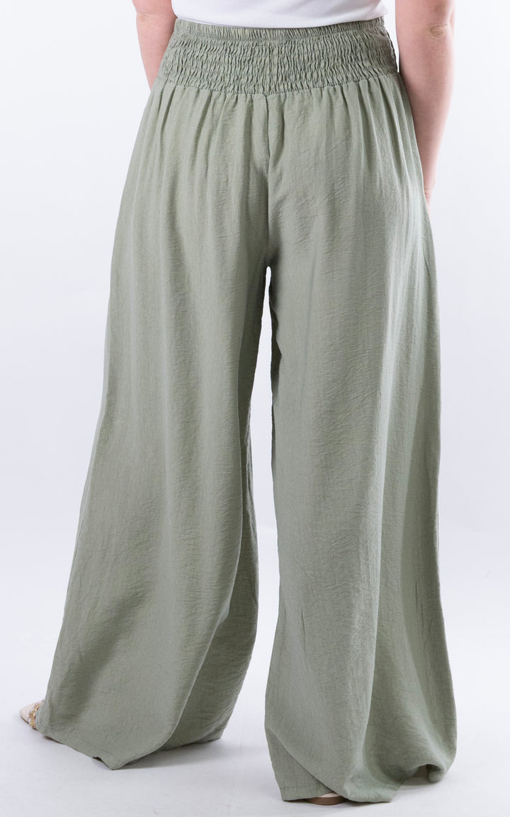 Louisa Wide Leg Trousers | Light Khaki