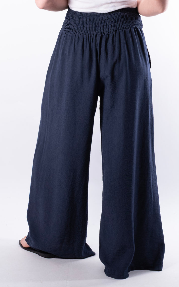 Louisa Wide Leg Trousers | Navy