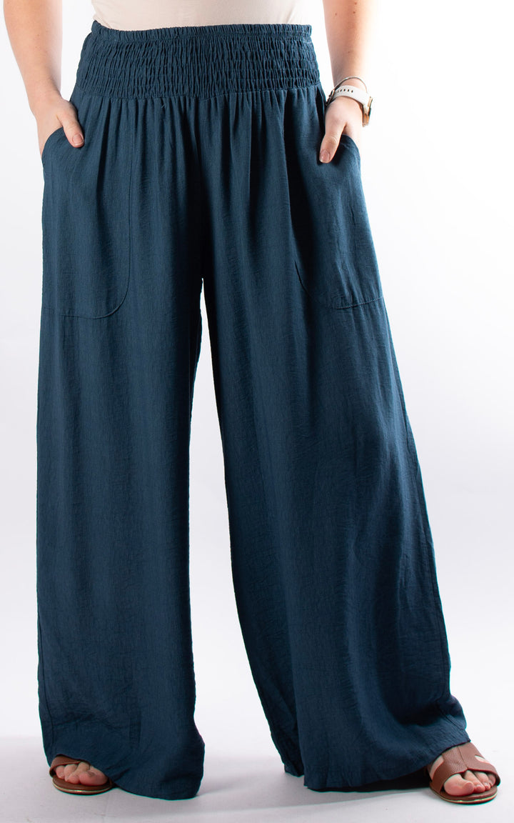 Louisa Wide Leg Trousers | Teal