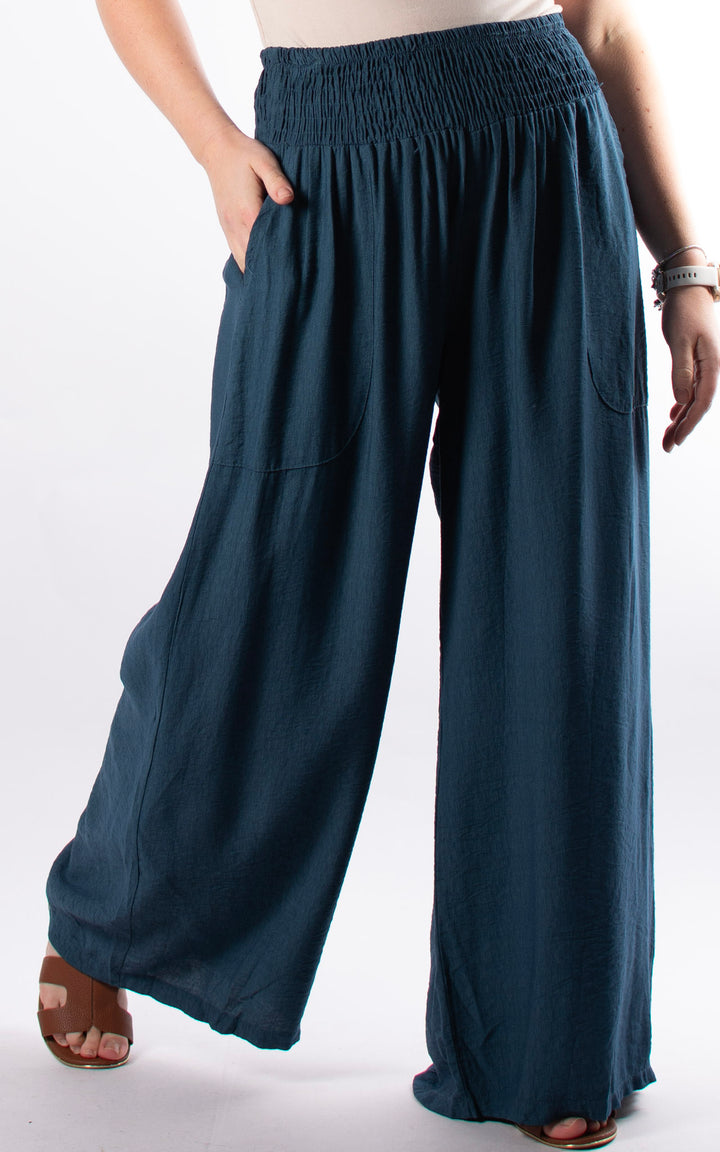 Louisa Wide Leg Trousers | Teal