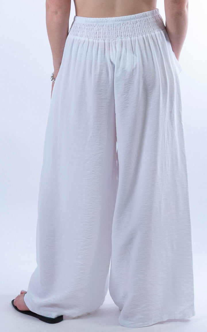 Louisa Wide Leg Trousers | White