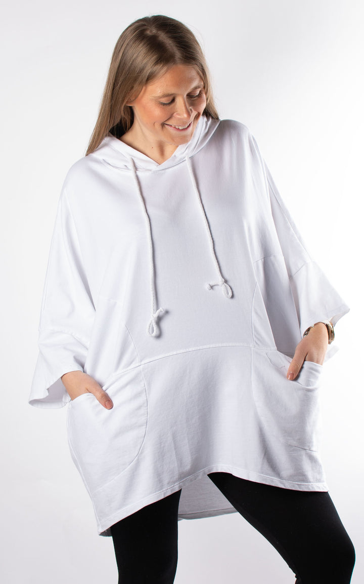 Lucille Batwing Hoodie | White