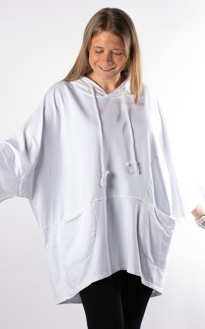 Lucille Batwing Hoodie | White
