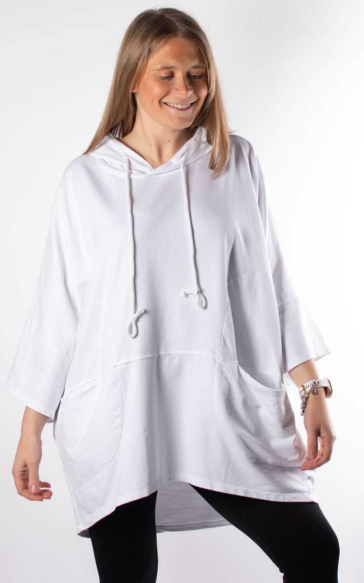 Lucille Batwing Hoodie | White