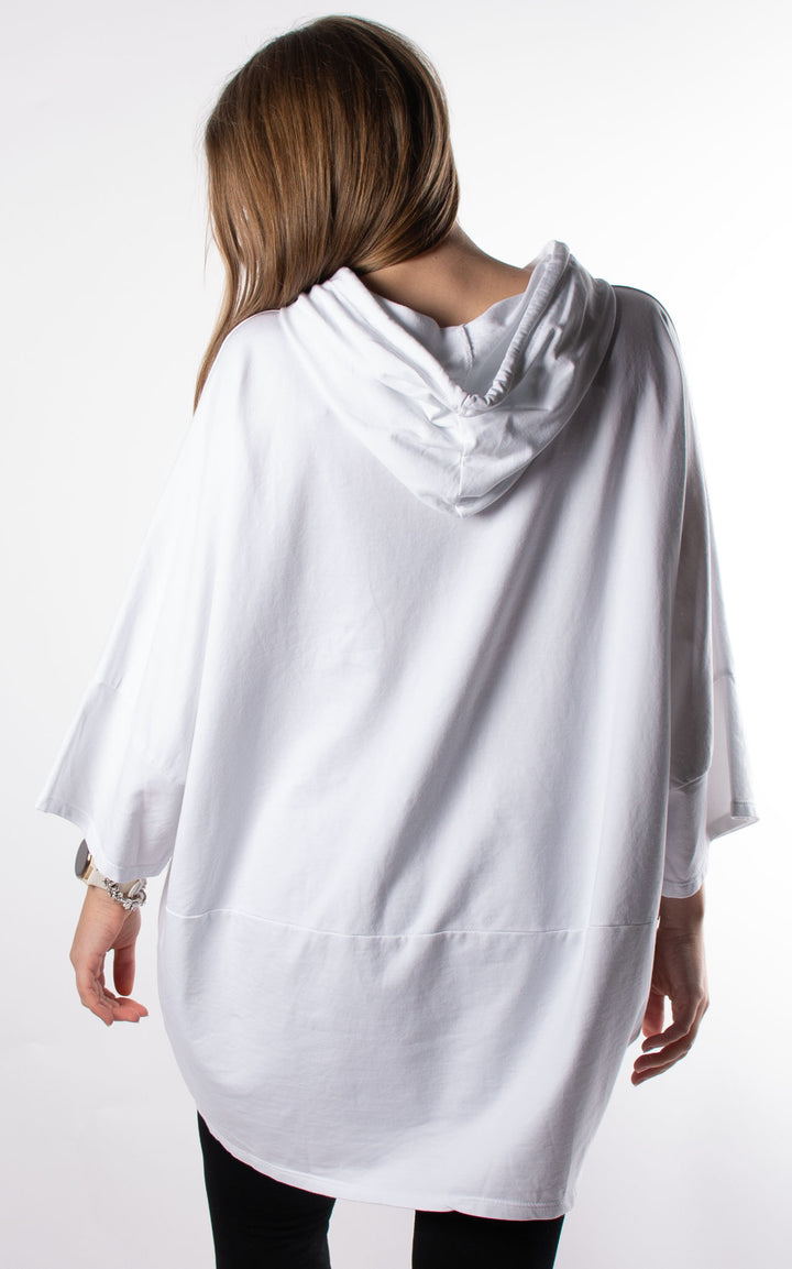 Lucille Batwing Hoodie | White