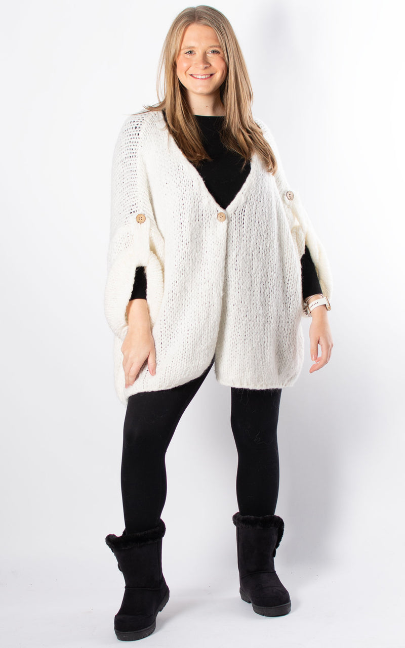 Luna Button Cardigan | Cream