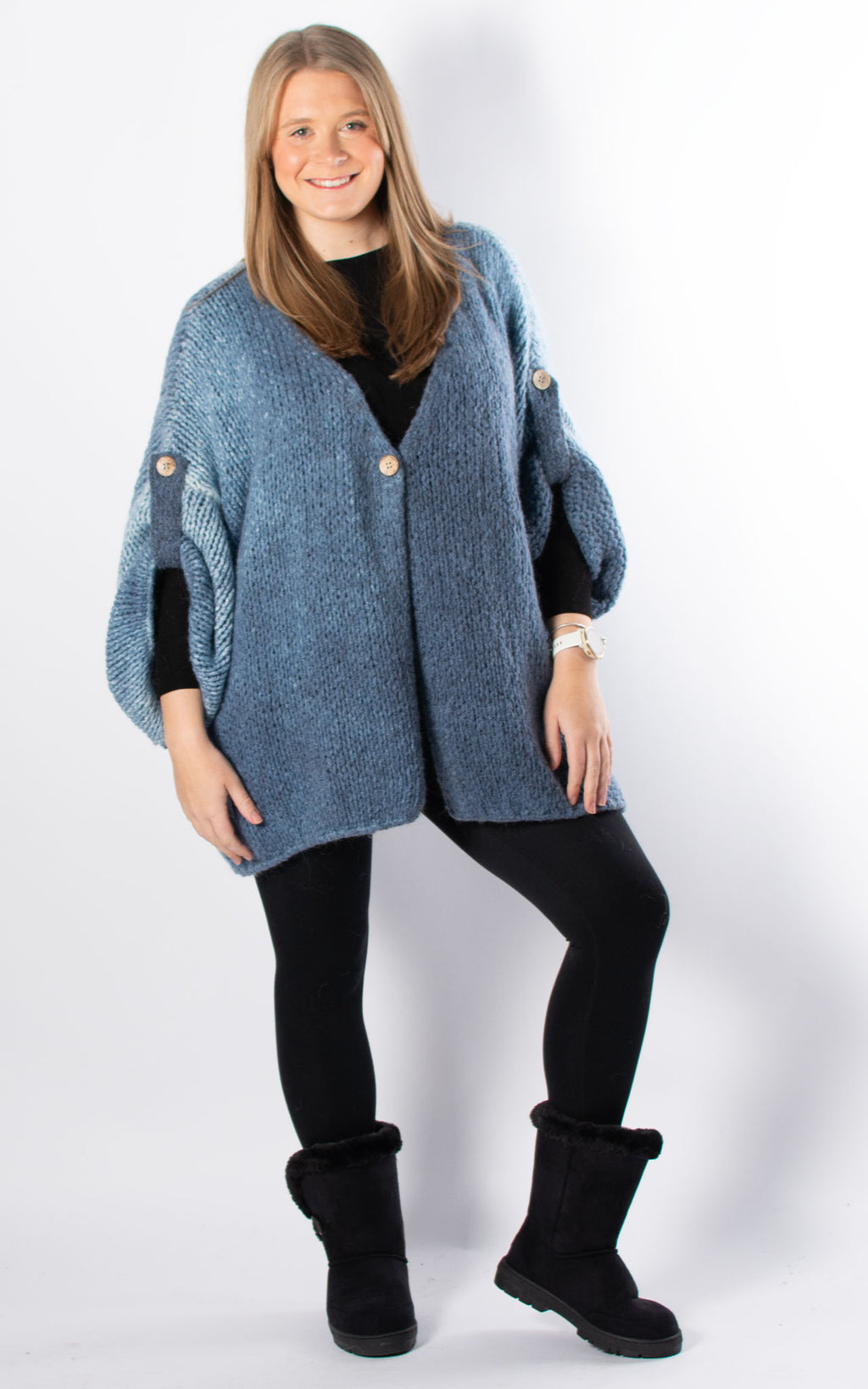 Luna Button Cardigan | Denim