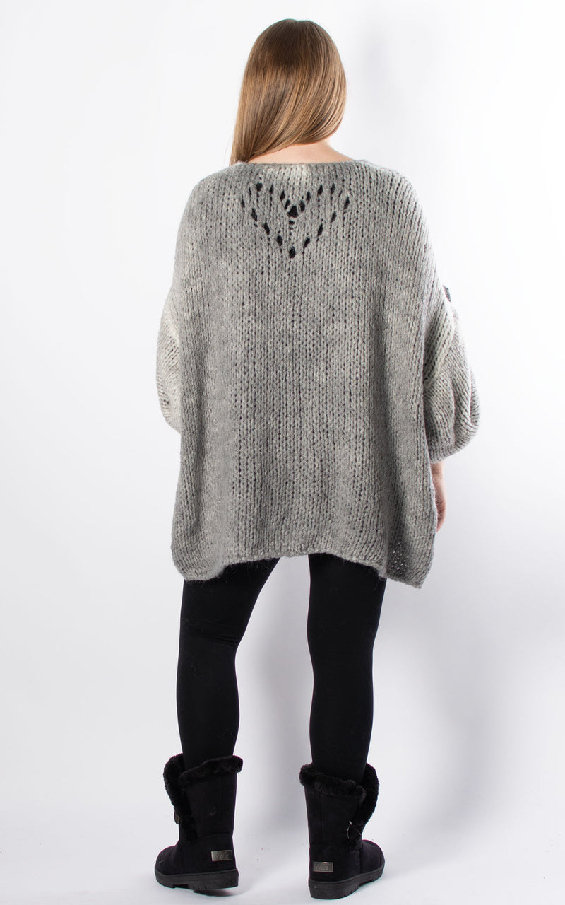 Luna Button Cardigan | Grey