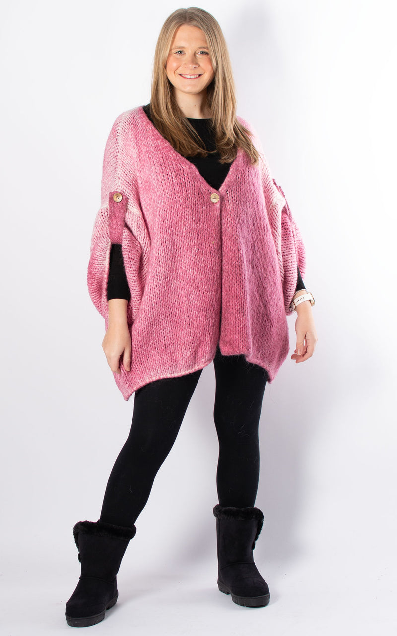 Luna Button Cardigan | Pink