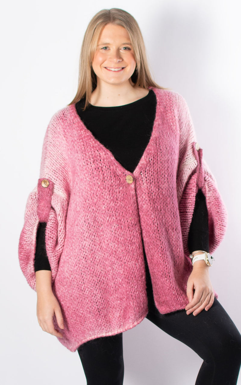 Luna Button Cardigan | Pink