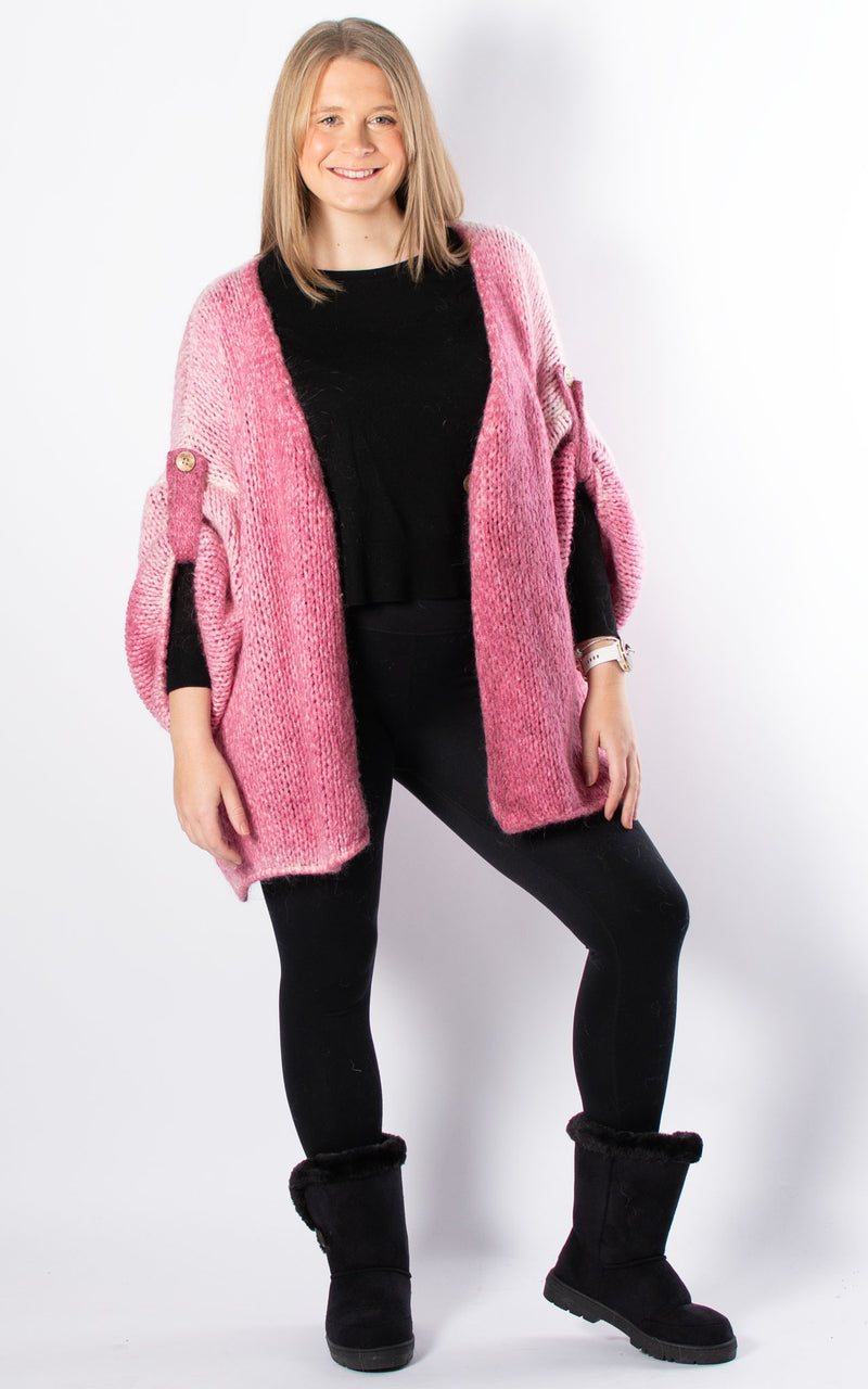 Luna Button Cardigan | Pink