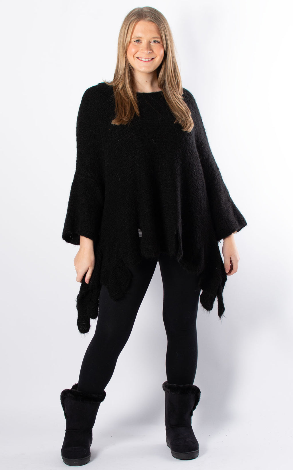 Luna Jagged Hem Jumper | Black