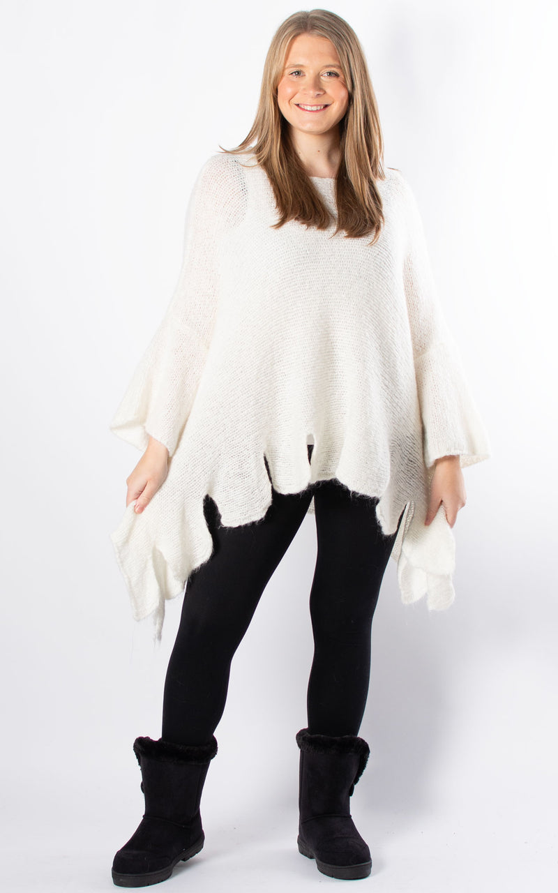 Luna Jagged Hem Jumper | Cream