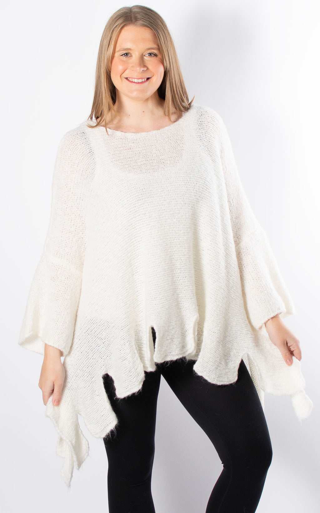 Luna Jagged Hem Jumper | Cream