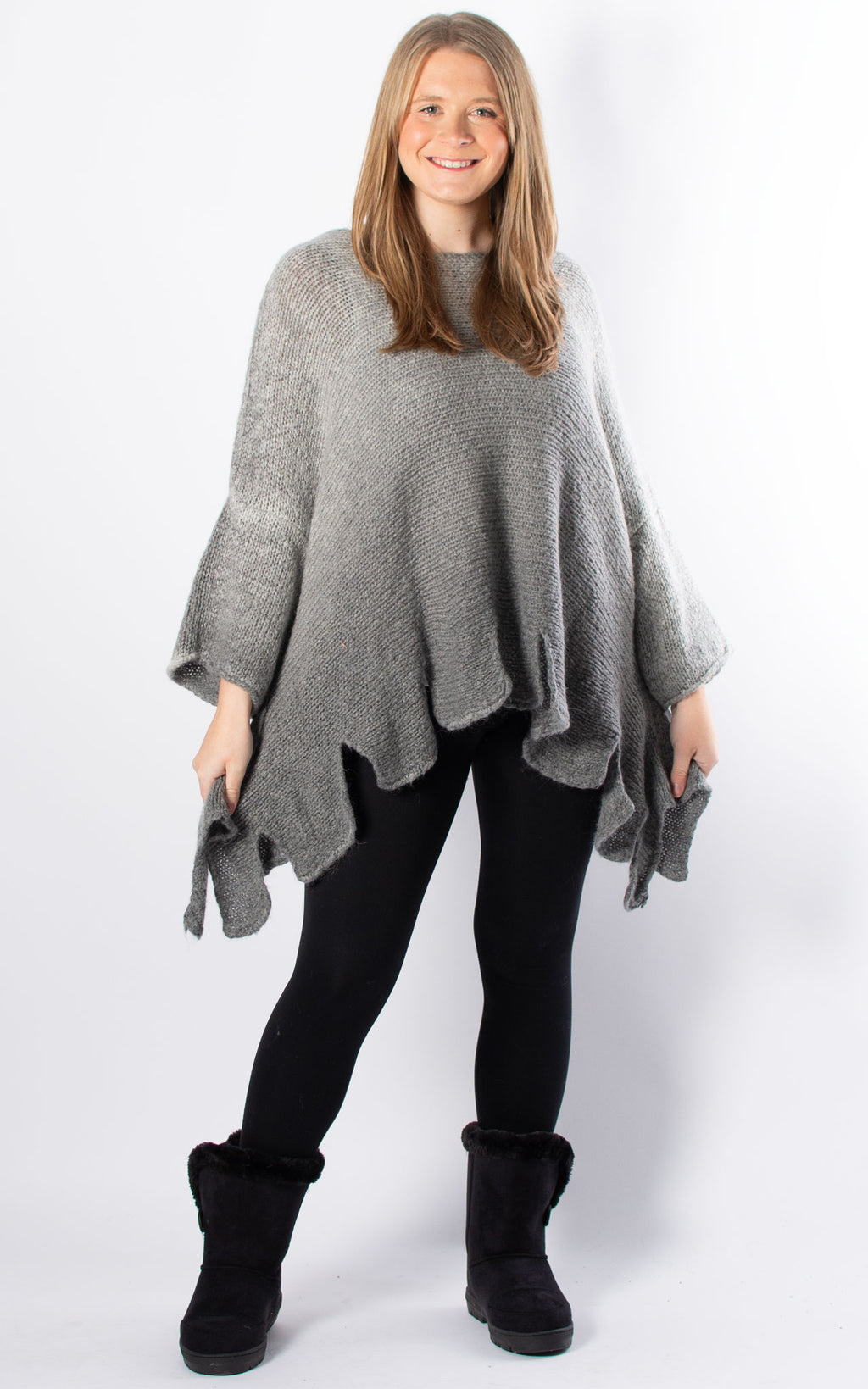 Luna Jagged Hem Jumper | Grey