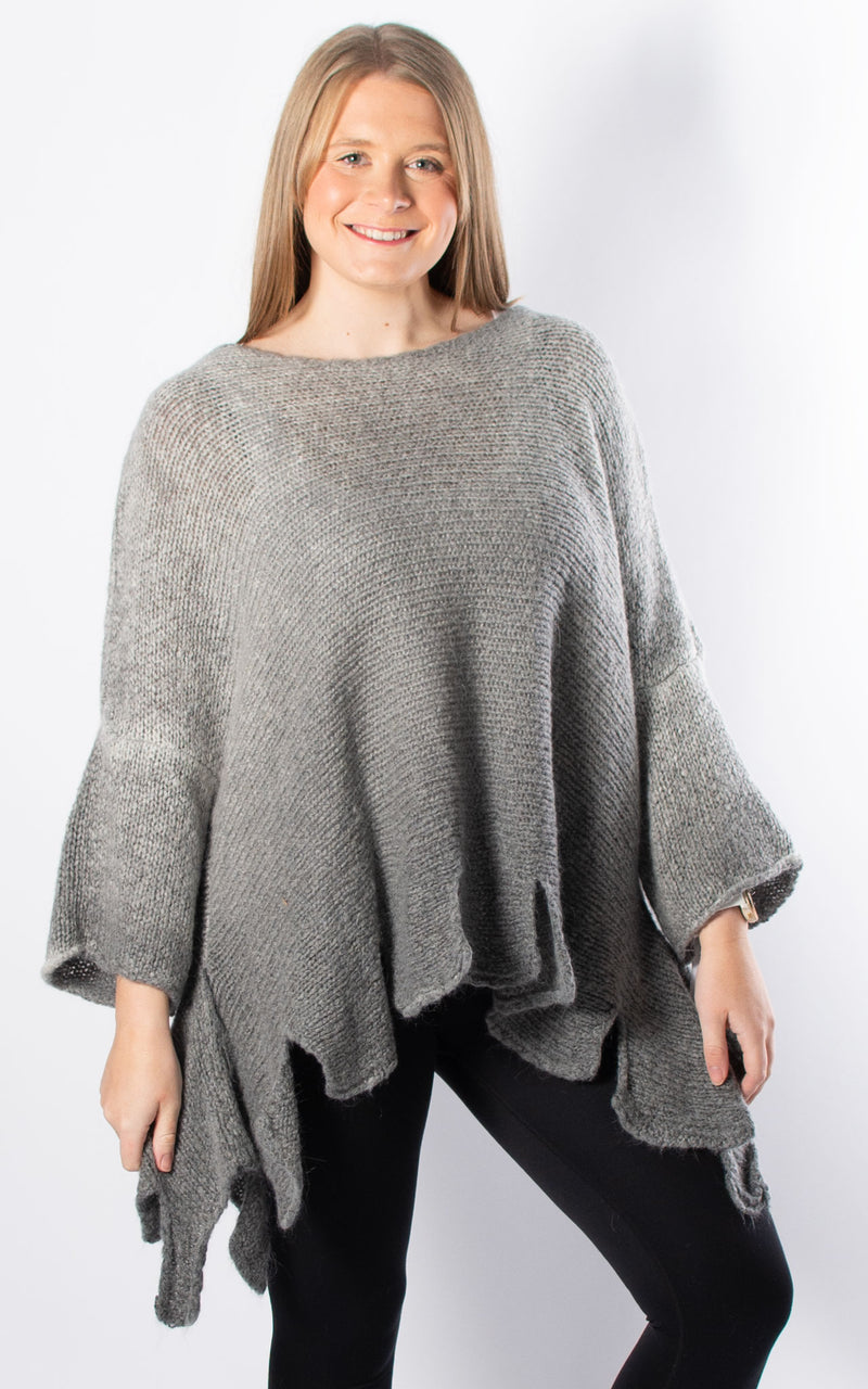 Luna Jagged Hem Jumper | Grey