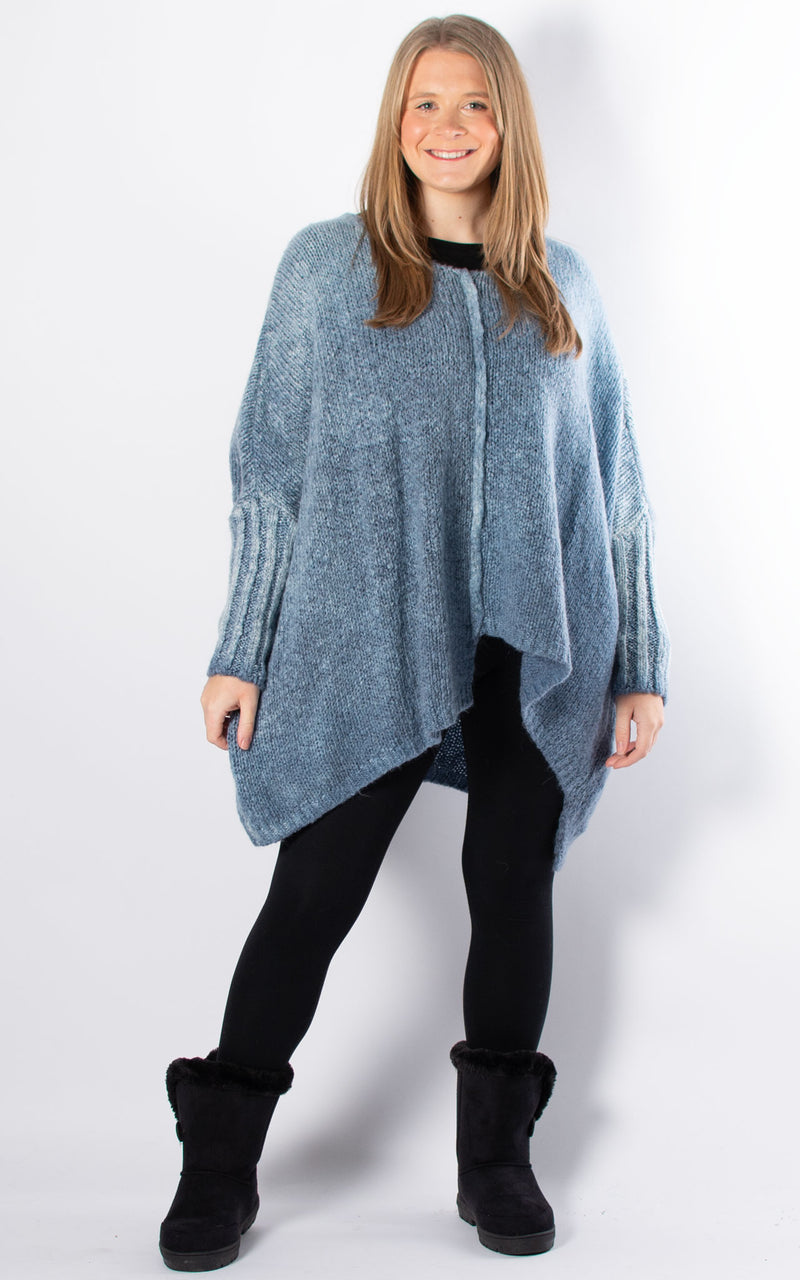 Luna Round Neck Jumper | Denim