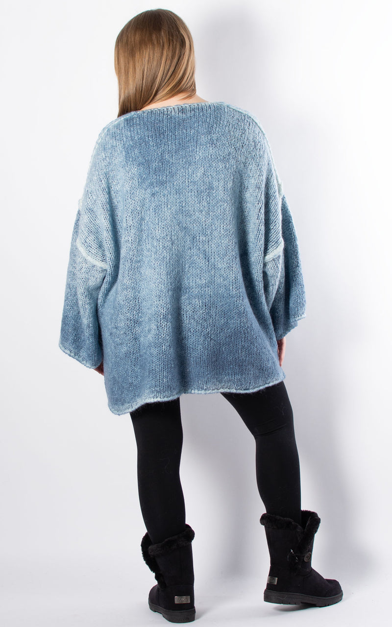 Luna V-neck Jumper | Denim