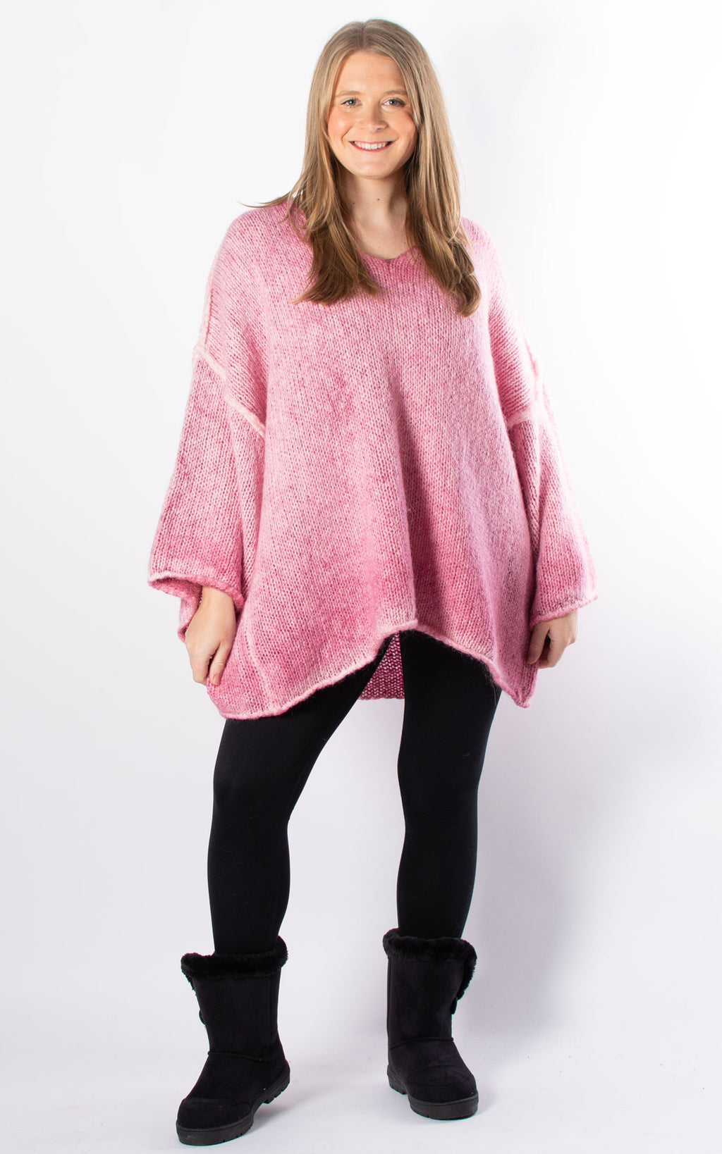 Luna V-neck Jumper | Pink