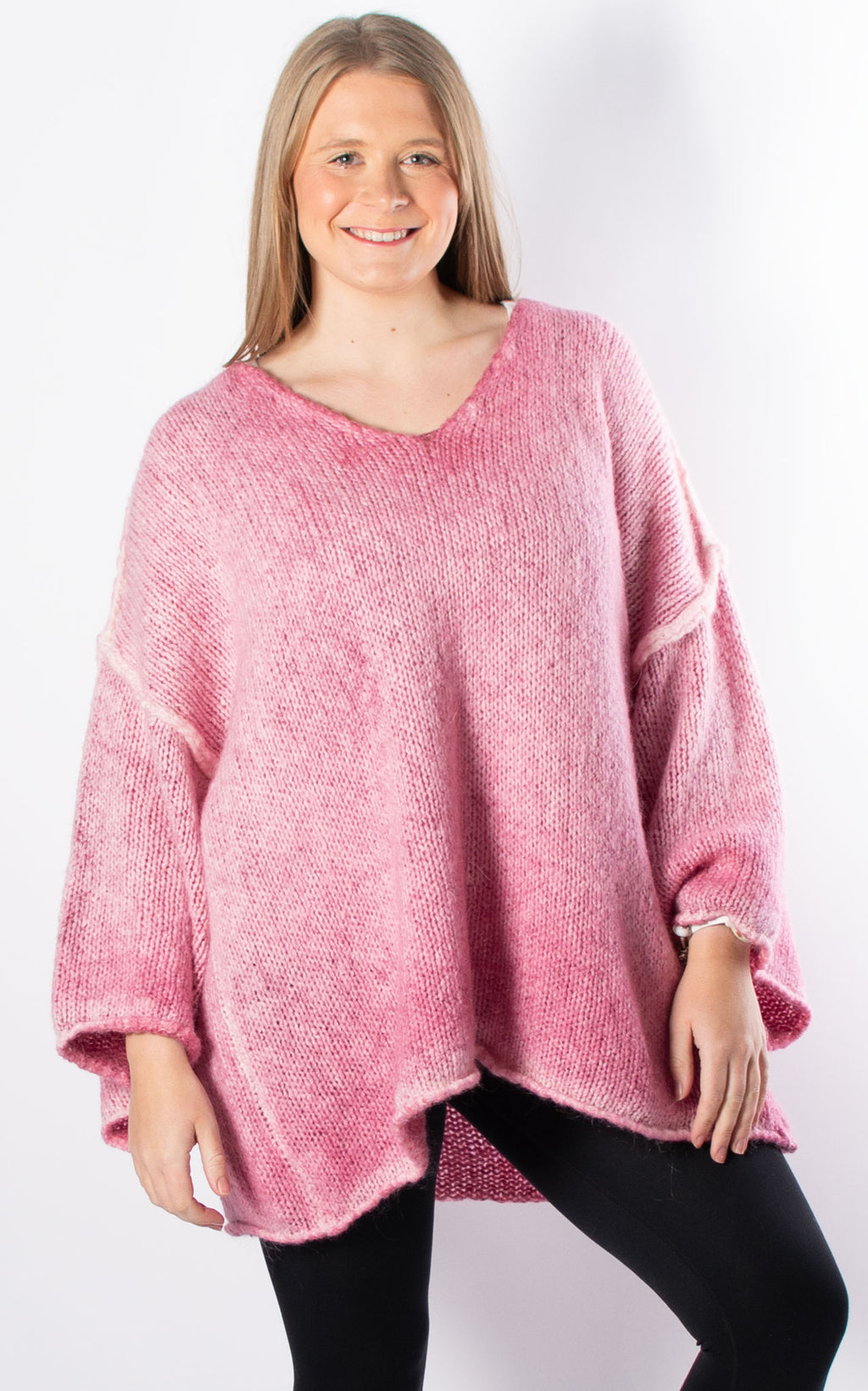 Luna V-neck Jumper | Pink