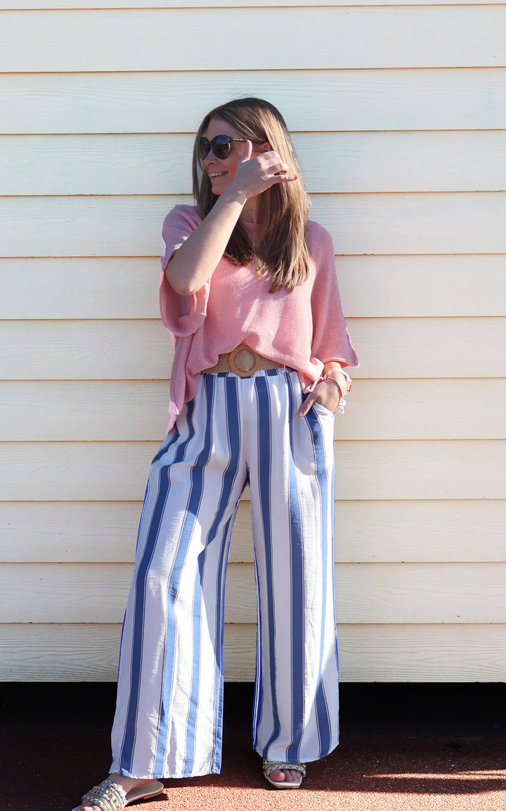 Mackenzie Stripe Trouser | Denim