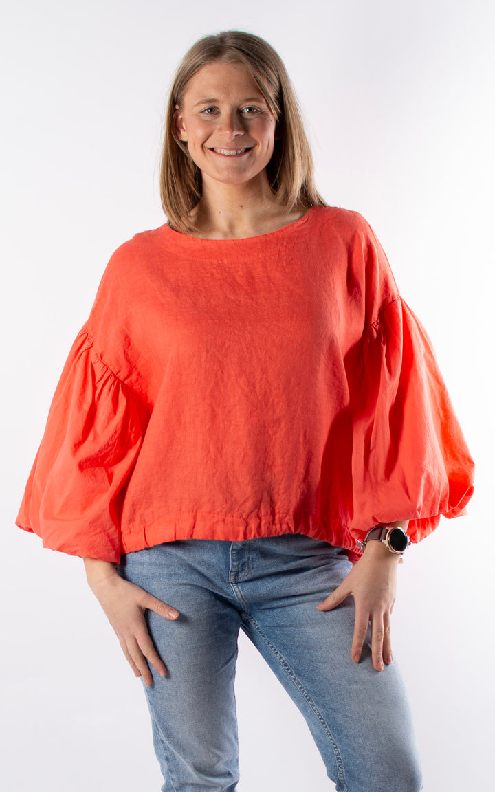 Maisie Balloon Sleeve T | Coral