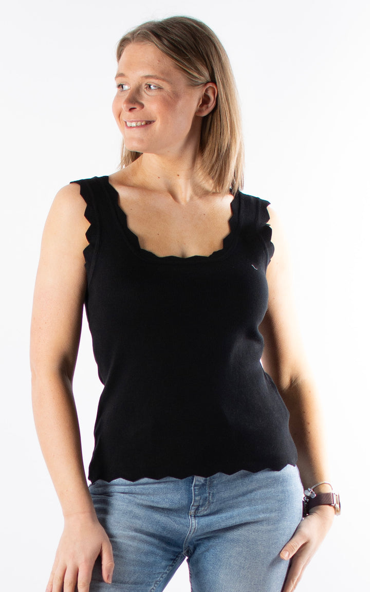 Makayla Ribbed Vest | Black