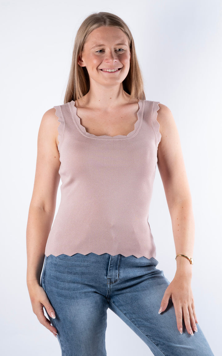 Makayla Ribbed Vest | Dusky Pink