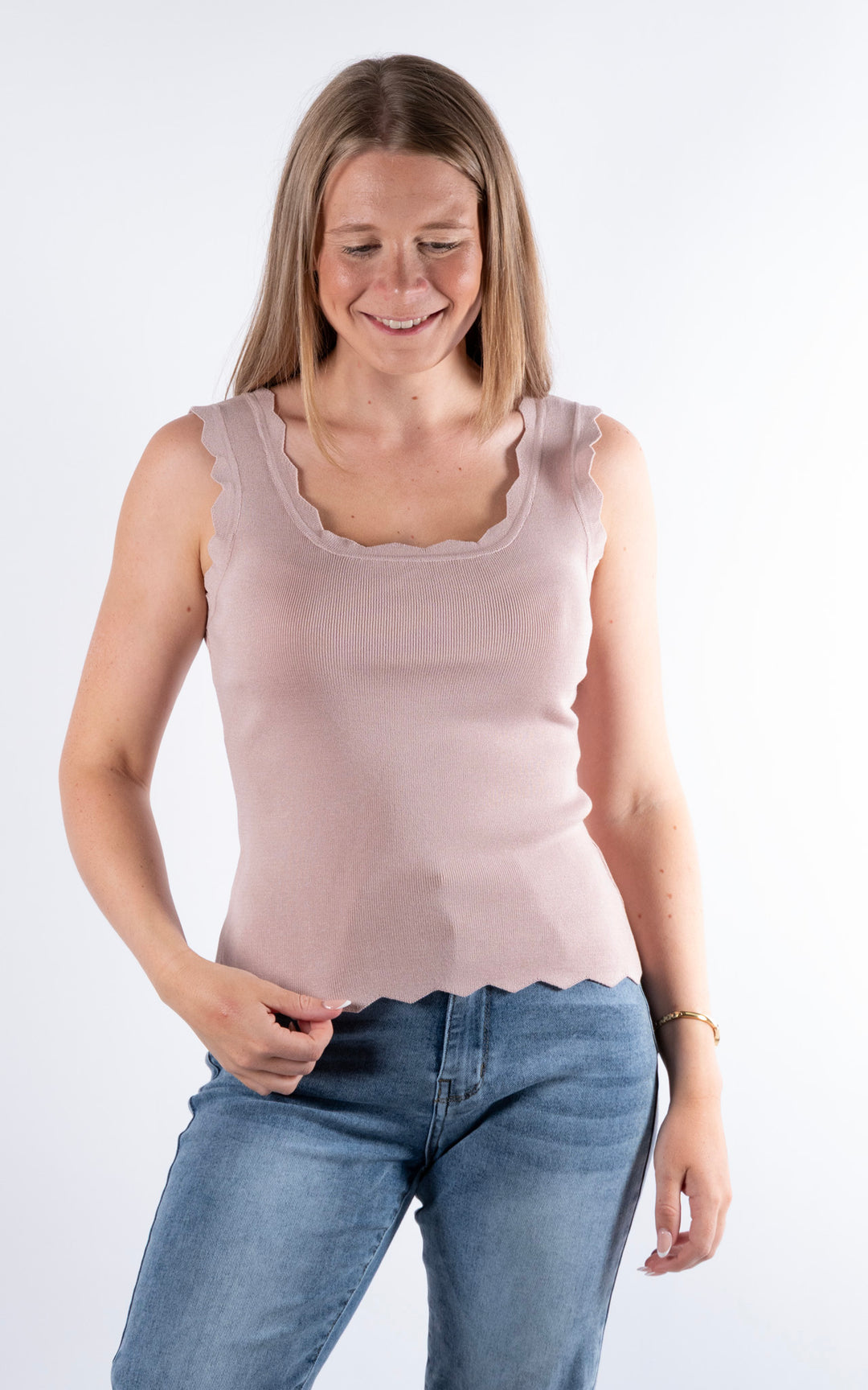 Makayla Ribbed Vest | Dusky Pink