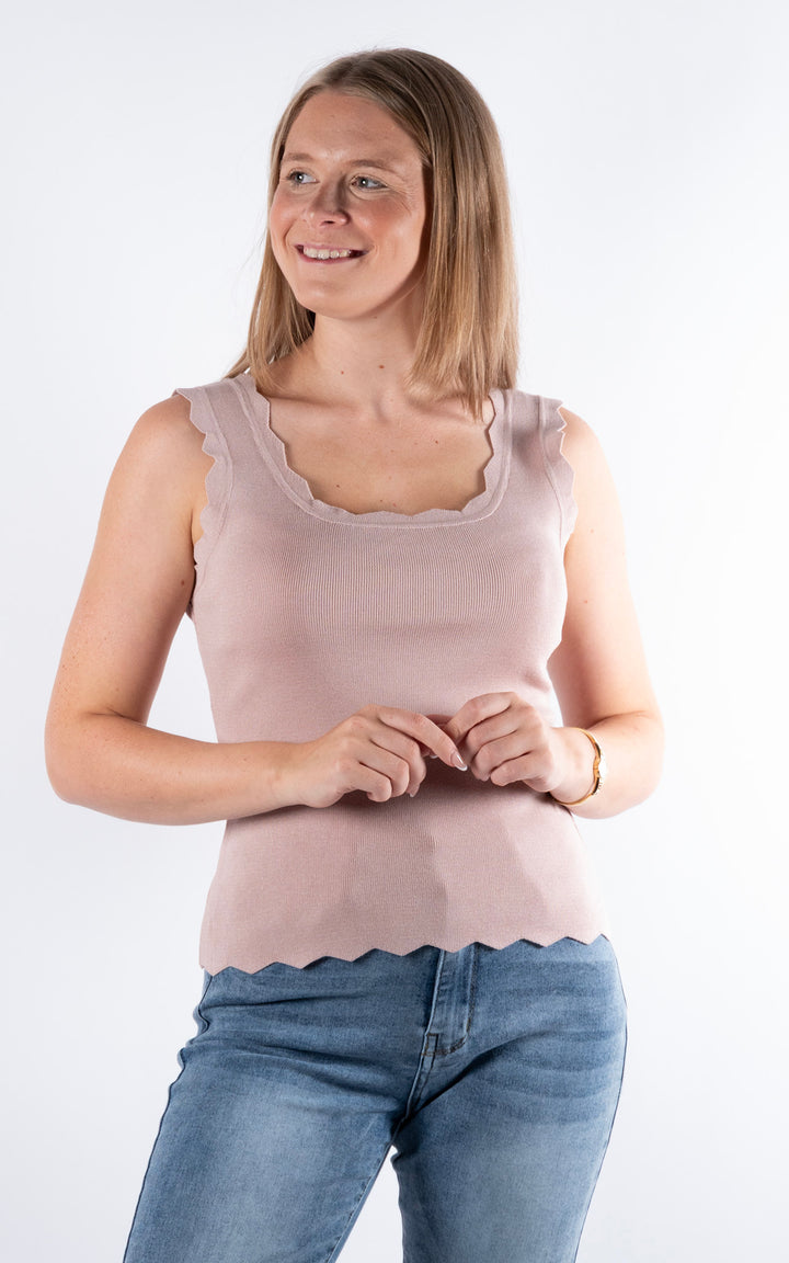 Makayla Ribbed Vest | Dusky Pink