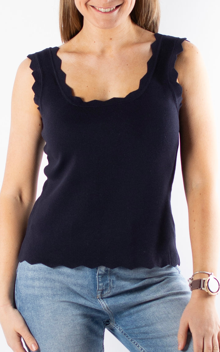 Makayla Ribbed Vest | Navy