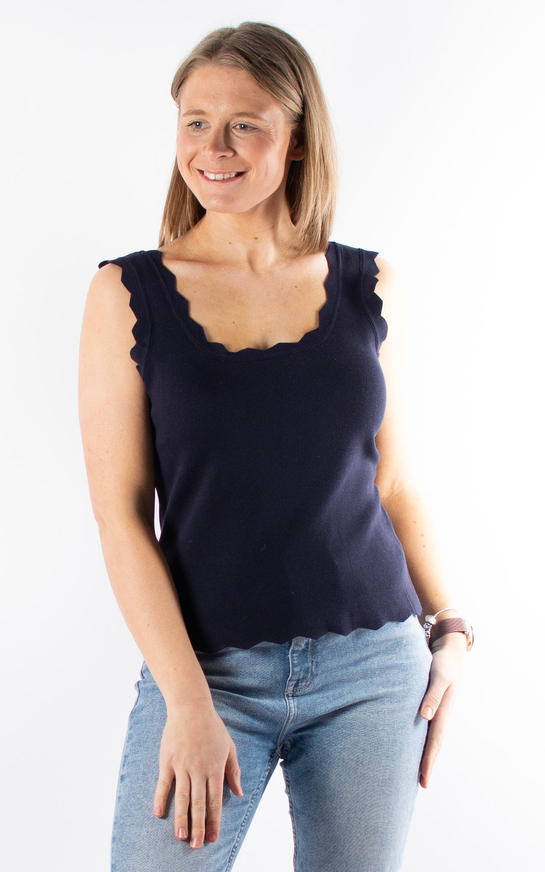 Makayla Ribbed Vest | Navy