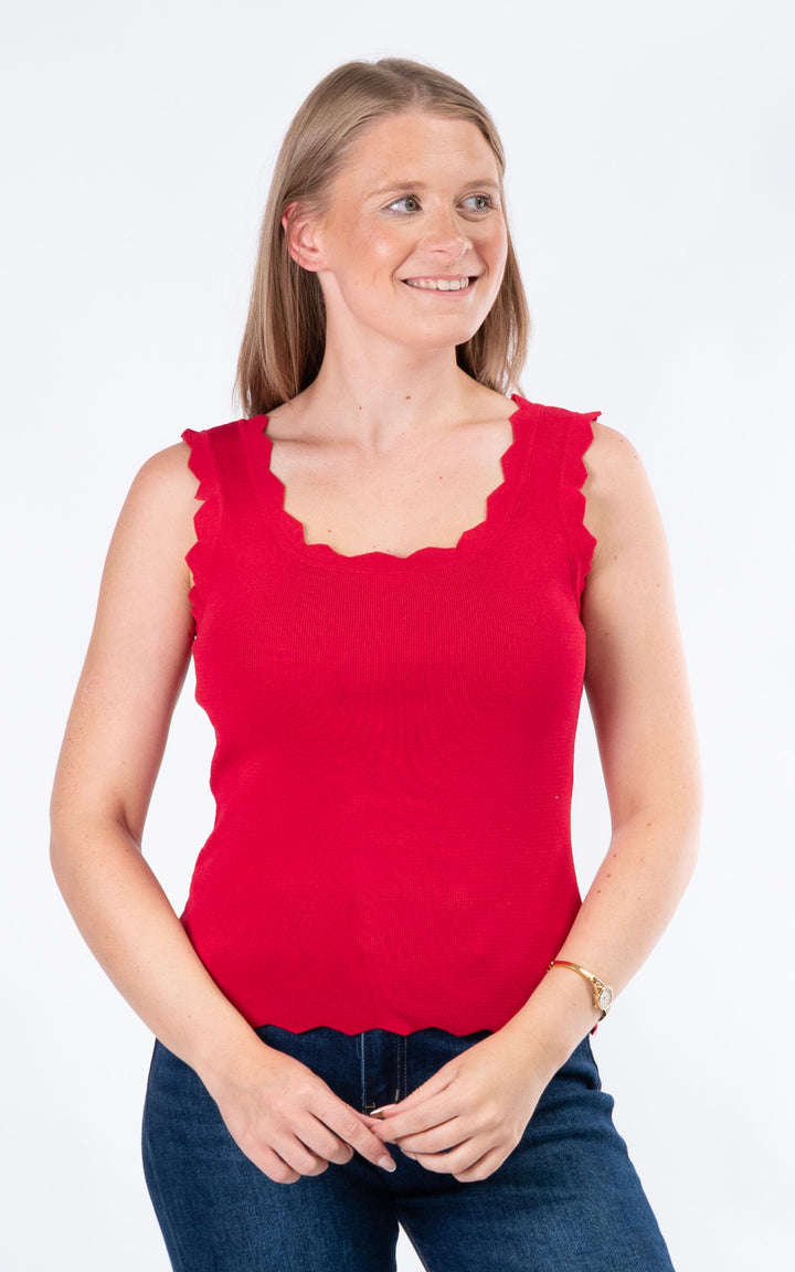 Makayla Ribbed Vest | Red
