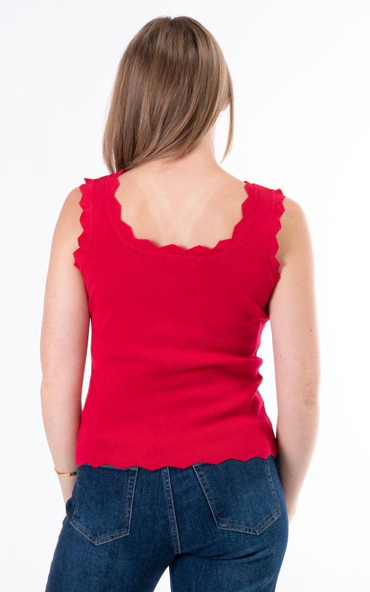 Makayla Ribbed Vest | Red