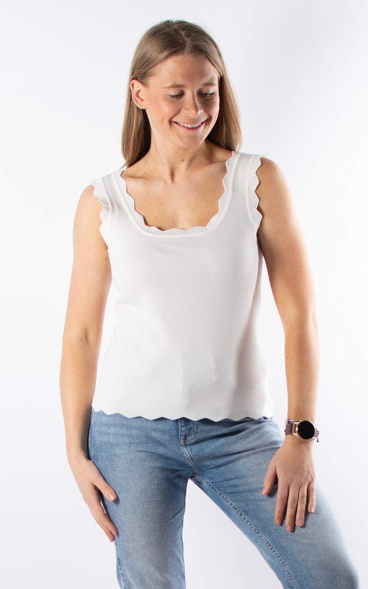 Makayla Ribbed Vest | White