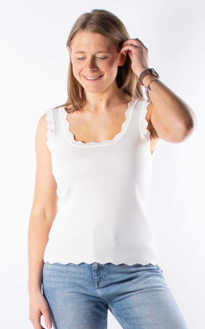 Makayla Ribbed Vest | White