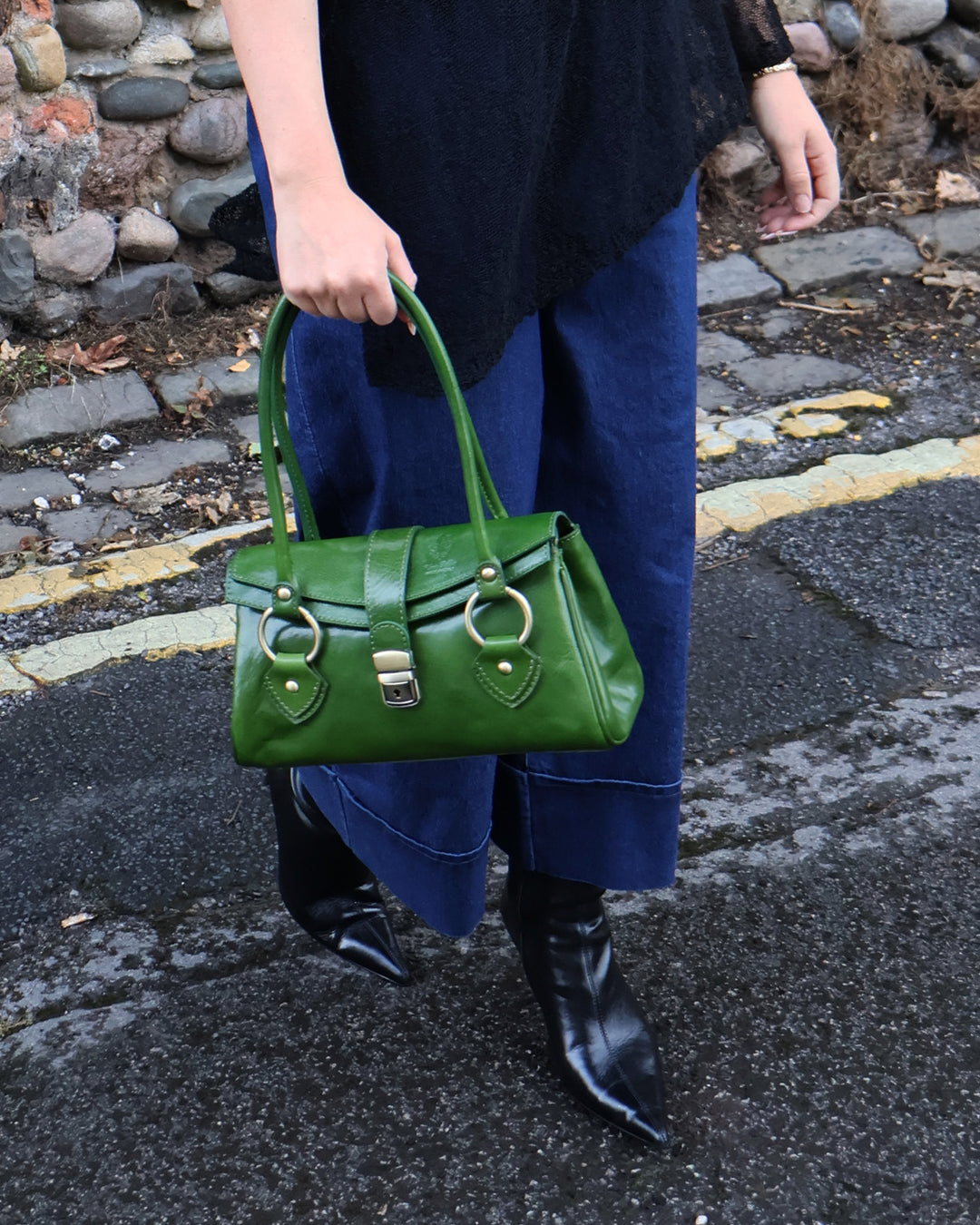 Leather Handbag | Green