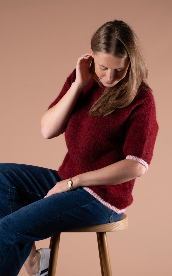 Maple Contrast Knit | Wine