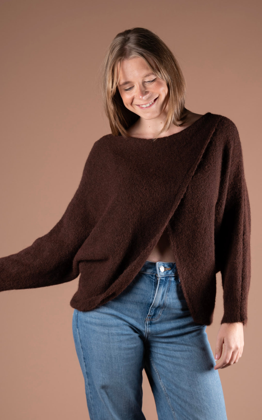 Maple Crossover Knit | Chocolate