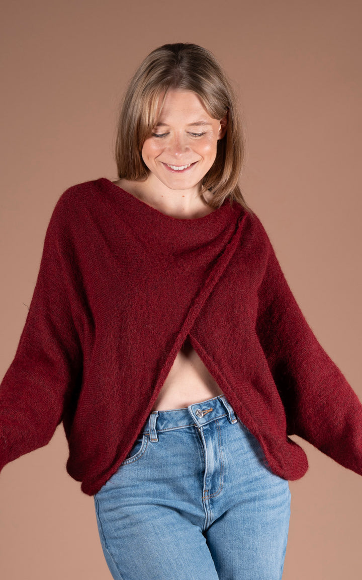 Maple Crossover Knit | Wine
