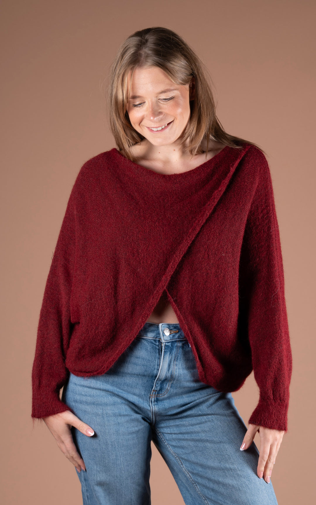 Maple Crossover Knit | Wine