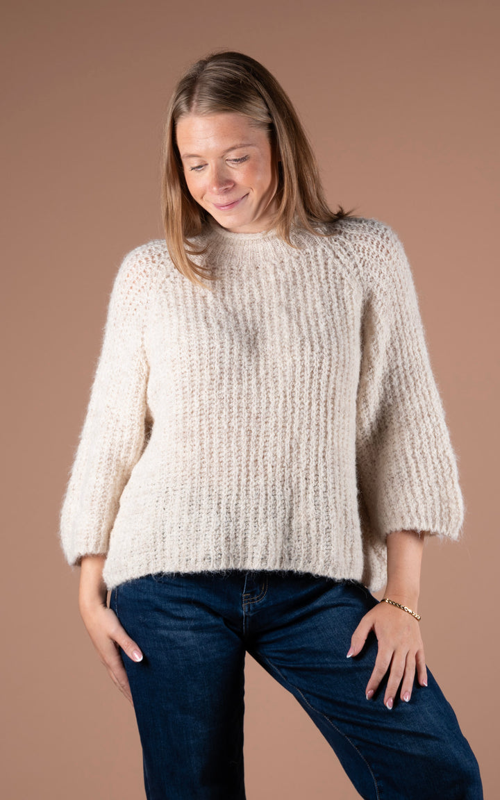 Maple High Neck Knit | Beige