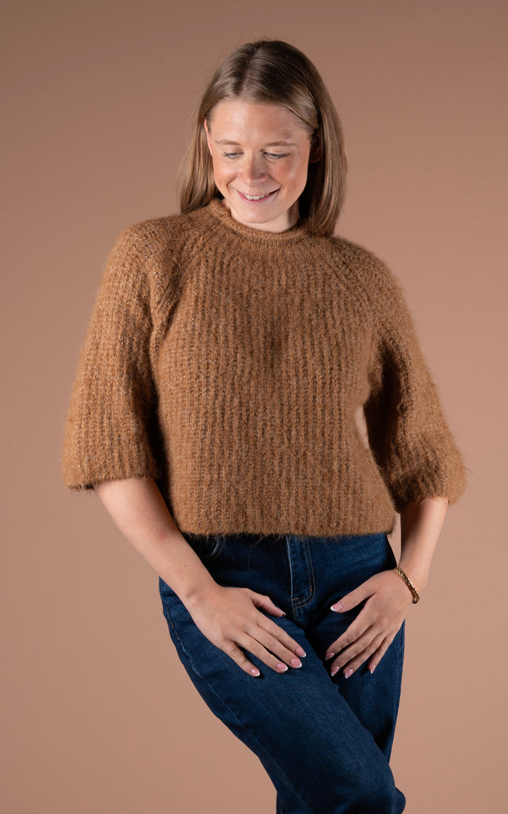 Maple High Neck Knit | Gold