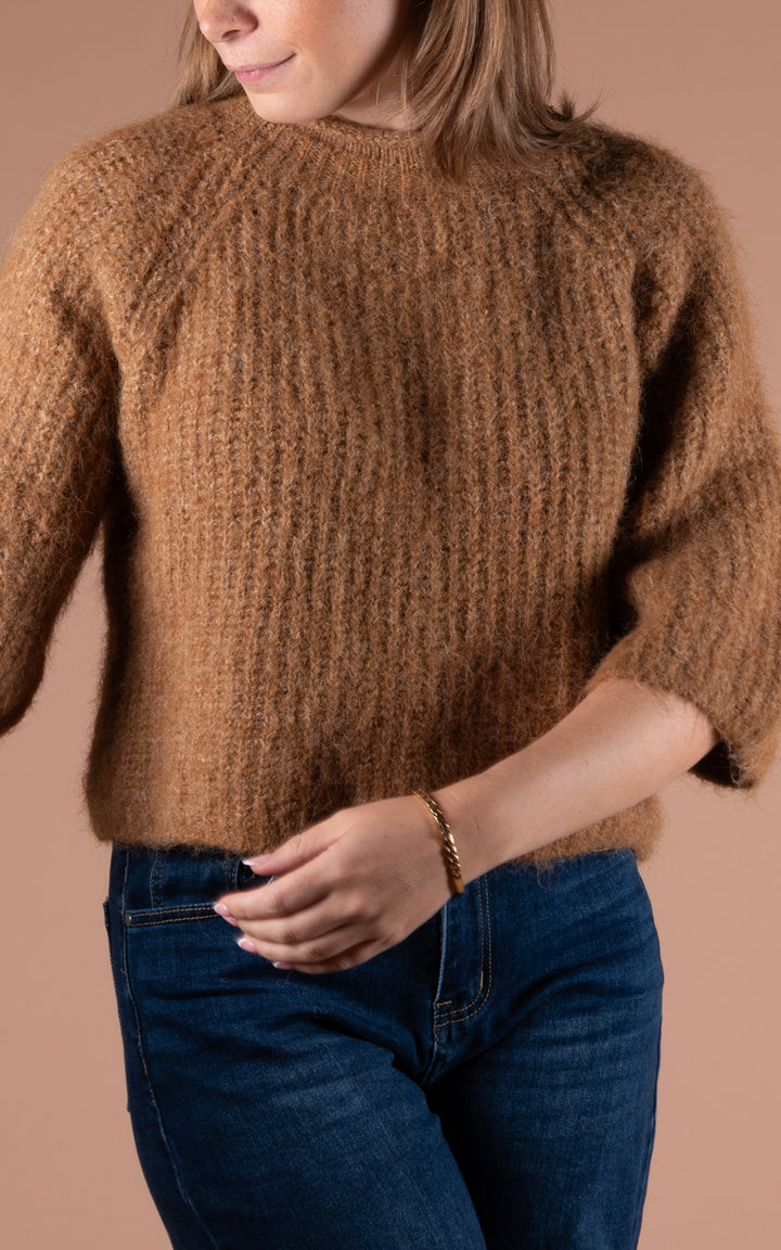 Maple High Neck Knit | Gold