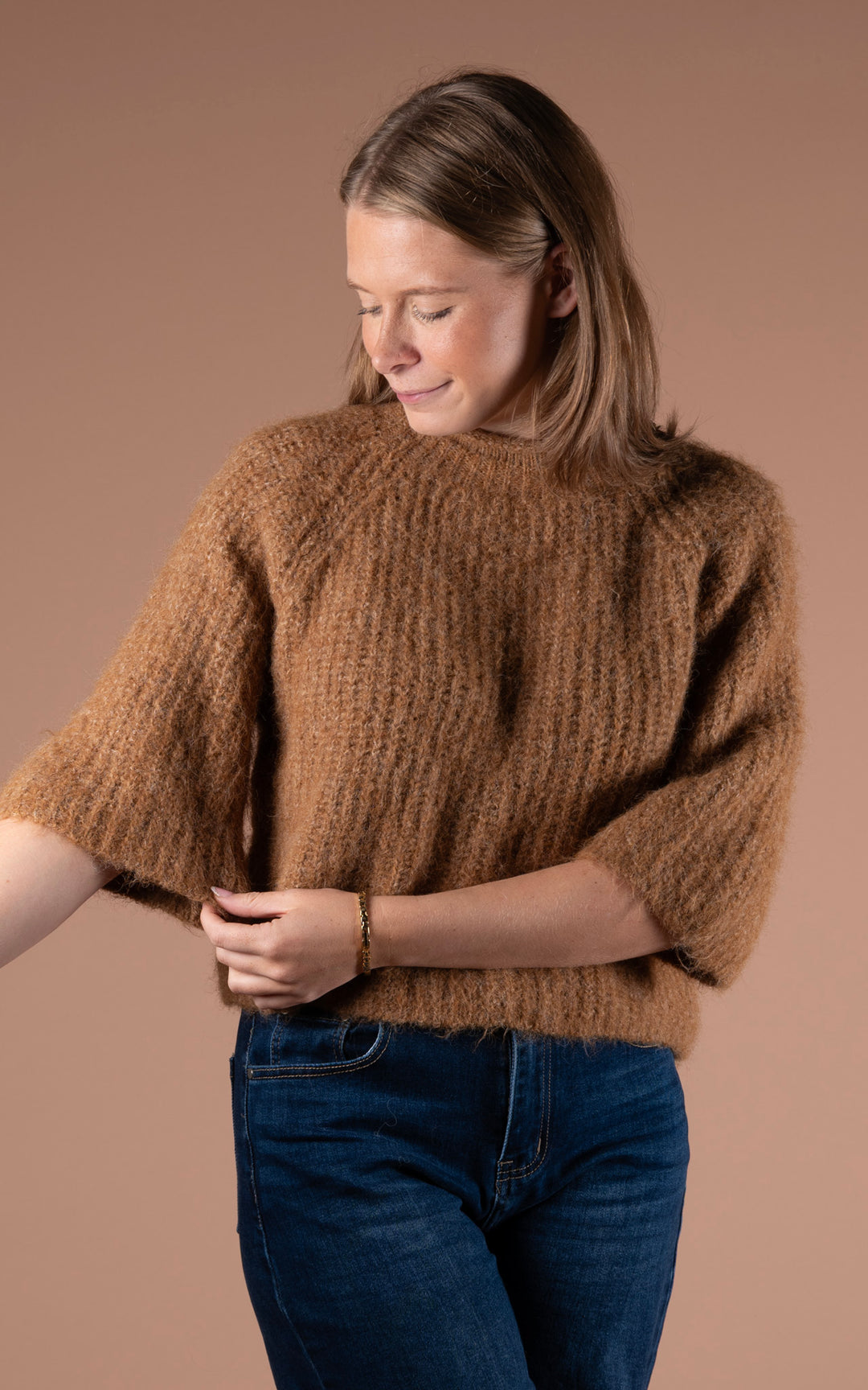 Maple High Neck Knit | Gold