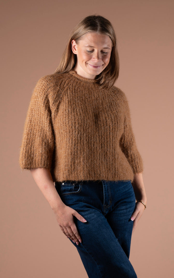 Maple High Neck Knit | Gold
